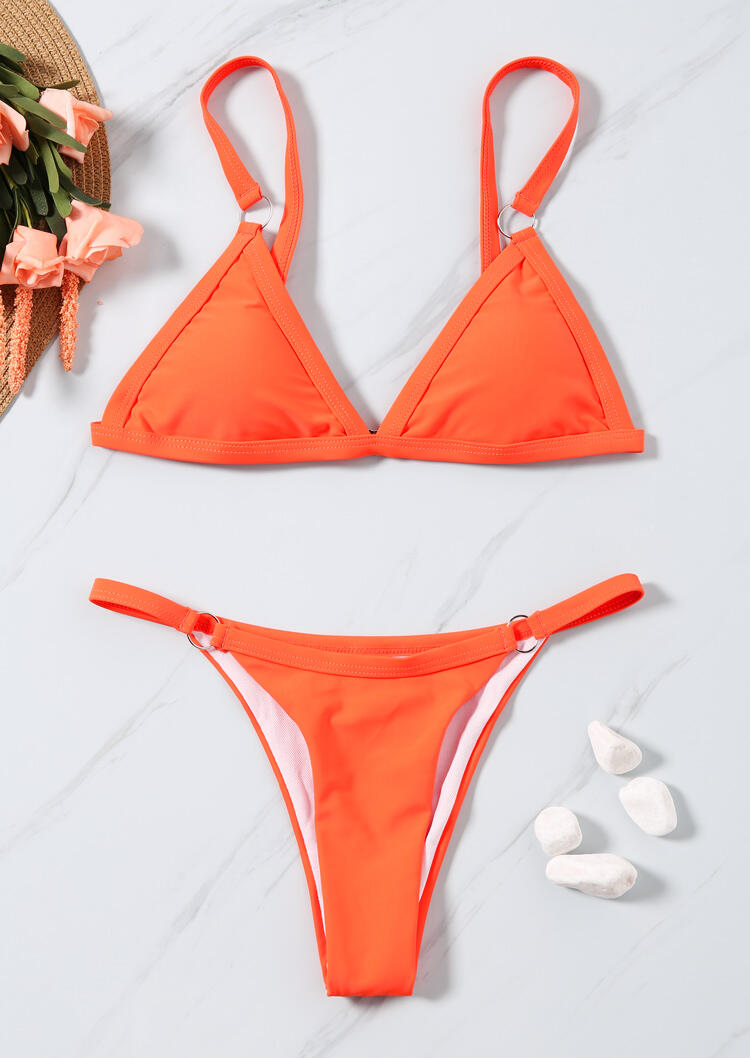 Solid Circle Triangle Bikini Set Fairyseason