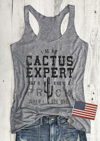 

Tank Tops Cactus Expert Rock Cactus Racerback Tank Top in Gray. Size