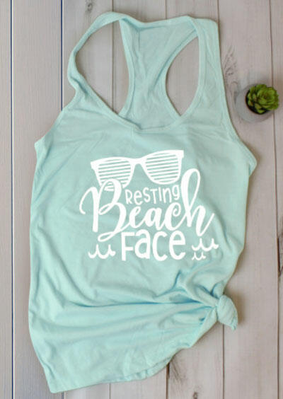 

Resting Beach Face Tank, Lightblue, 440316