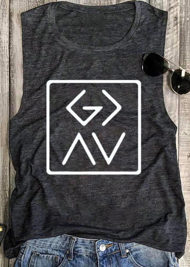 

Tank Tops God Is Greater Than The Highs And Lows Tank in Dark Grey. Size