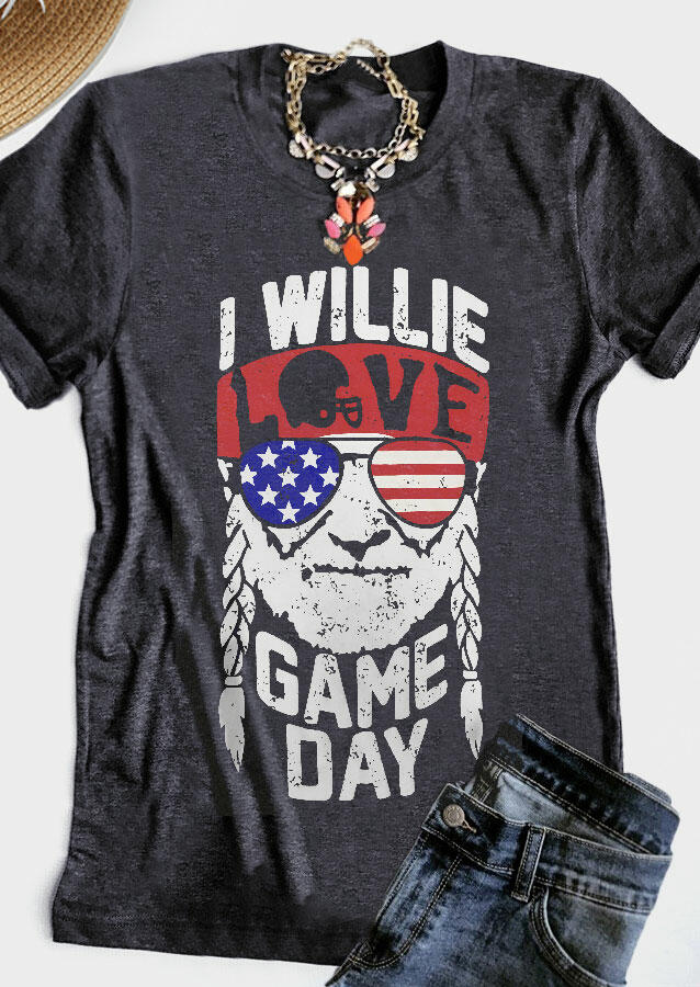 

I Willie Love Game Day T-Shirt Tee, Dark grey, 440458
