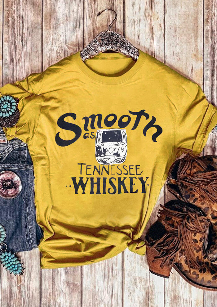 

Smooth As Tennessee Whiskey T-Shirt Tee, Yellow, 440461