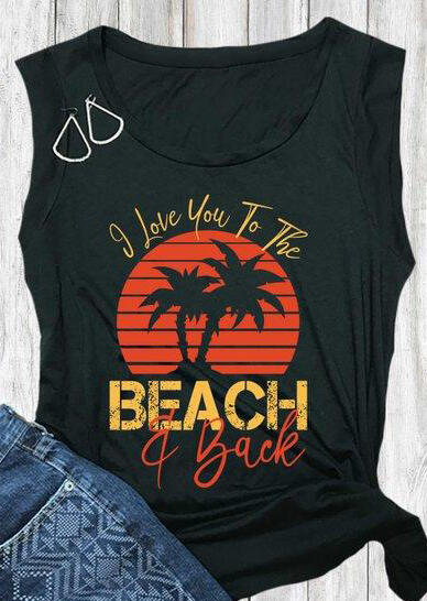 

I Love You To The Beach Tank, Black, 440343