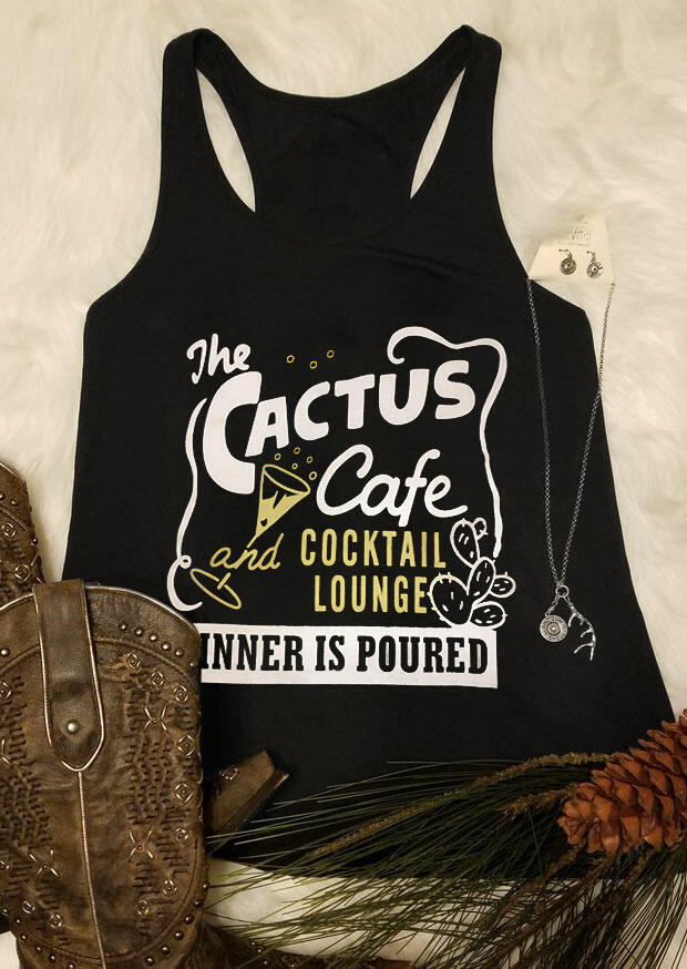 

Tank Tops The Cactus Cafe O-Neck Tank in Black. Size