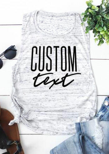 

Custom Text O-Neck Tank, White, 440743