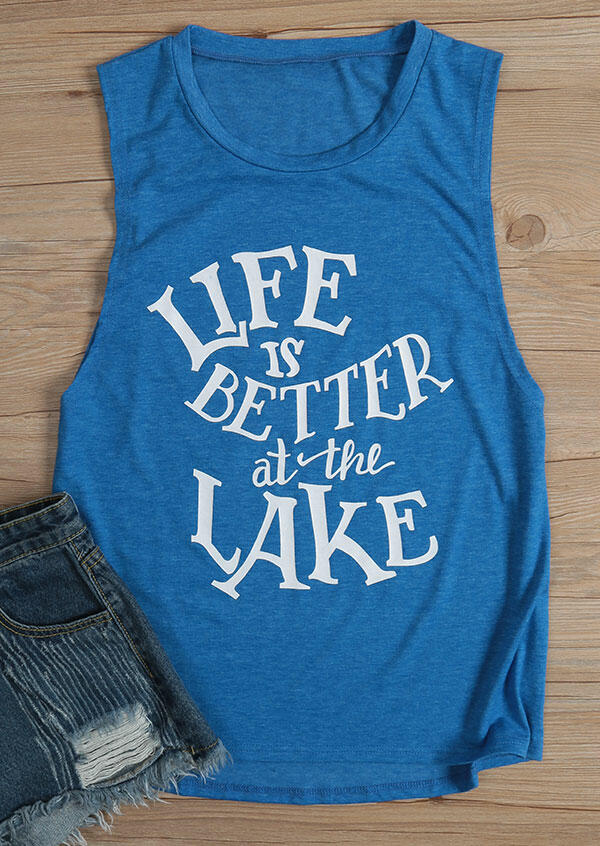 

Life Is Better At The Lake O-Neck Tank, Blue, 135461