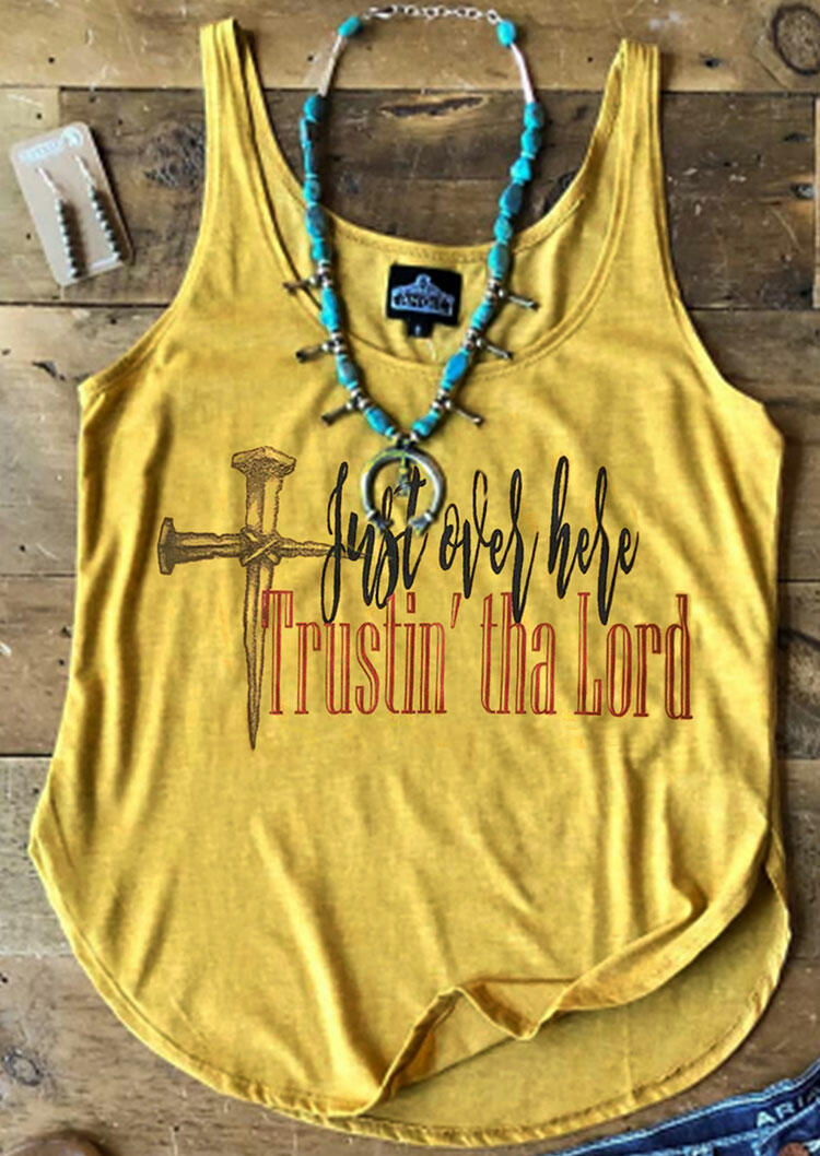 

Tank Tops Trustin' Tha Lord Tank in Yellow. Size