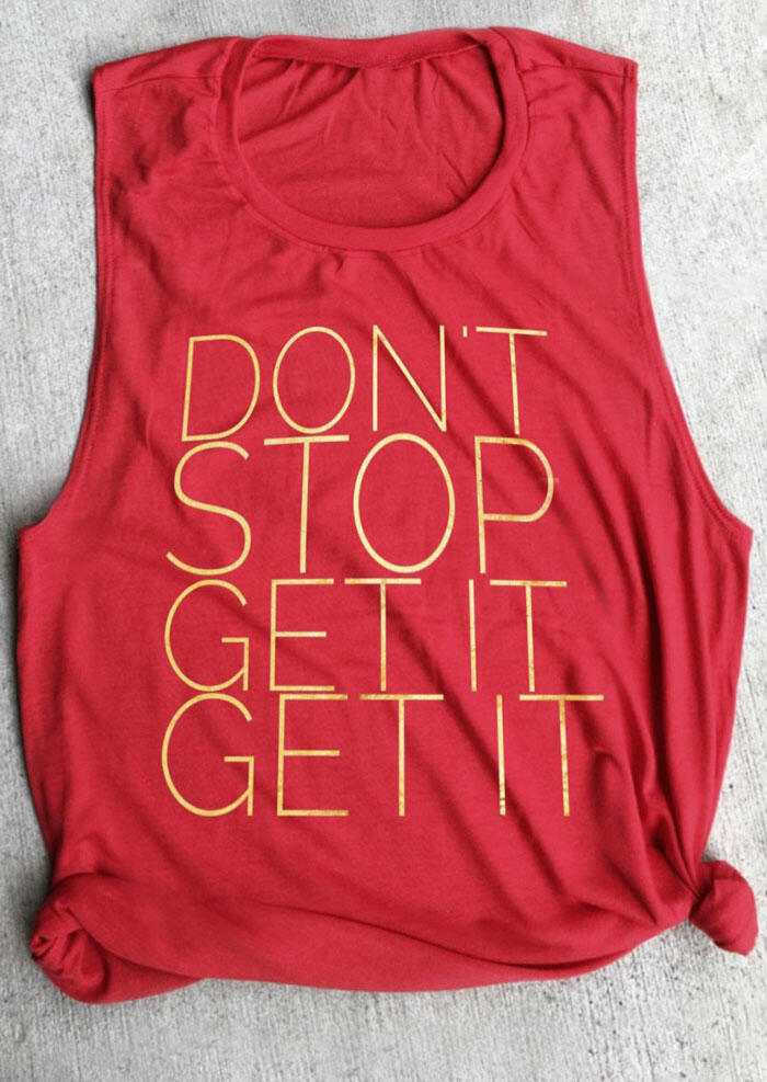 

Tank Tops Don't Stop Get It Tank in Red. Size
