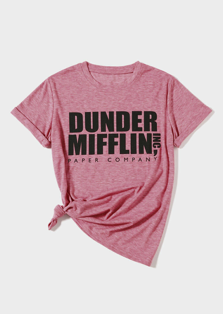 

Tees T-shirts Dunder Mifflin Paper Company T-Shirt Tee in Pink. Size