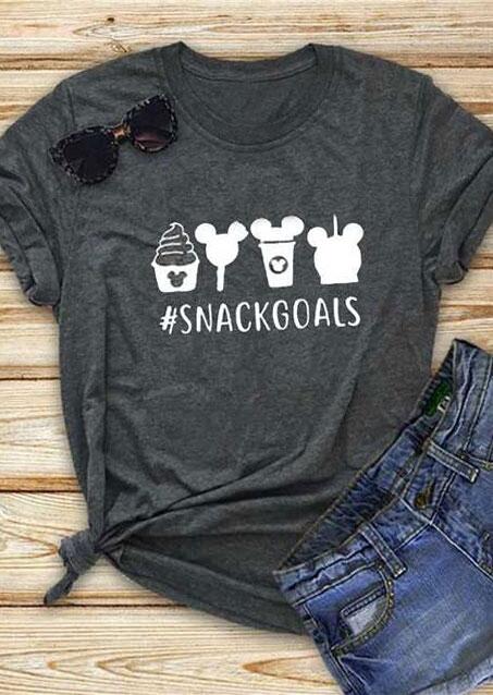 

Tees T-shirts Snack Goals Mouse Short Sleeve T-Shirt in Dark Grey. Size: ,XL