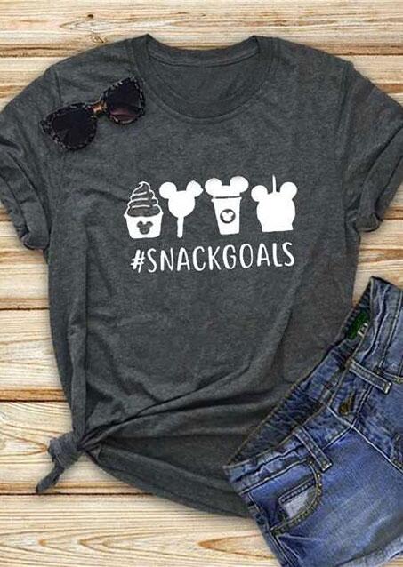 

Snack Goals Mouse Short Sleeve T-Shirt, Dark grey, 410823