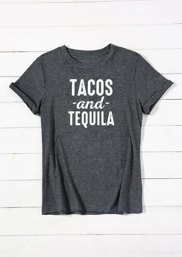 

Tees T-shirts Tacos And Tequila Short Sleeve T-Shirt in Dark Grey. Size