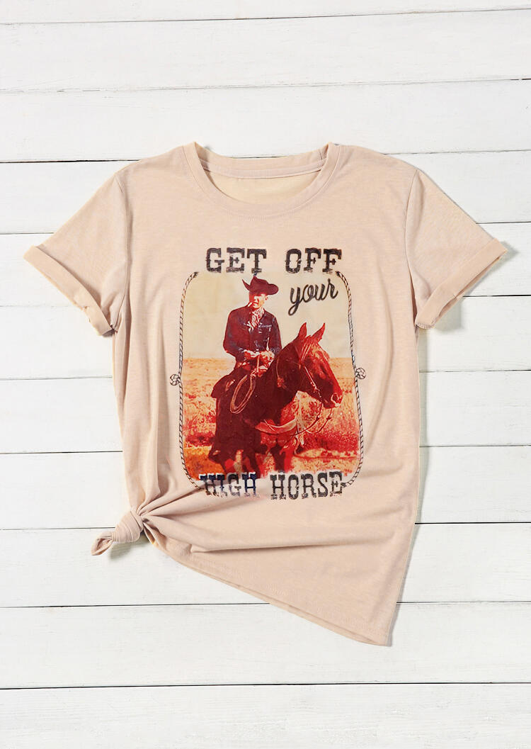 

Tees T-shirts Get Off Your High Horse T-Shirt in Apricot. Size