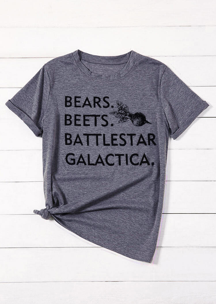 

Tees T-shirts Bears Beets Battlestar Galactica T-Shirt Tee in Gray. Size