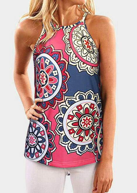 

Mandala Printed Tank, Watermelon red, 441984