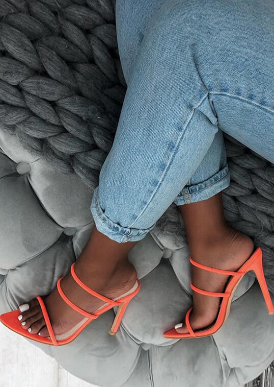 

Sandals Pointed Toe Heeled Sandals in Black,Orange. Size: ,37,40
