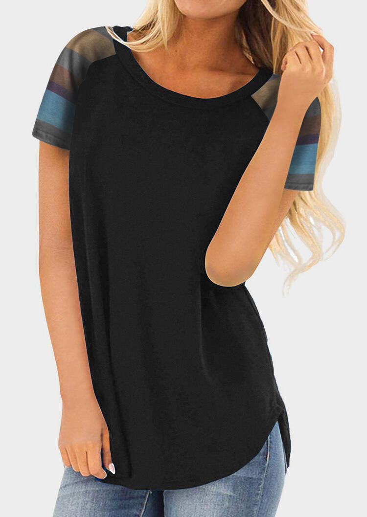 

Tees T-shirts Striped O-Neck Baseball T-Shirt Tee without Necklace in Black,Blue,Army Green. Size: S,M