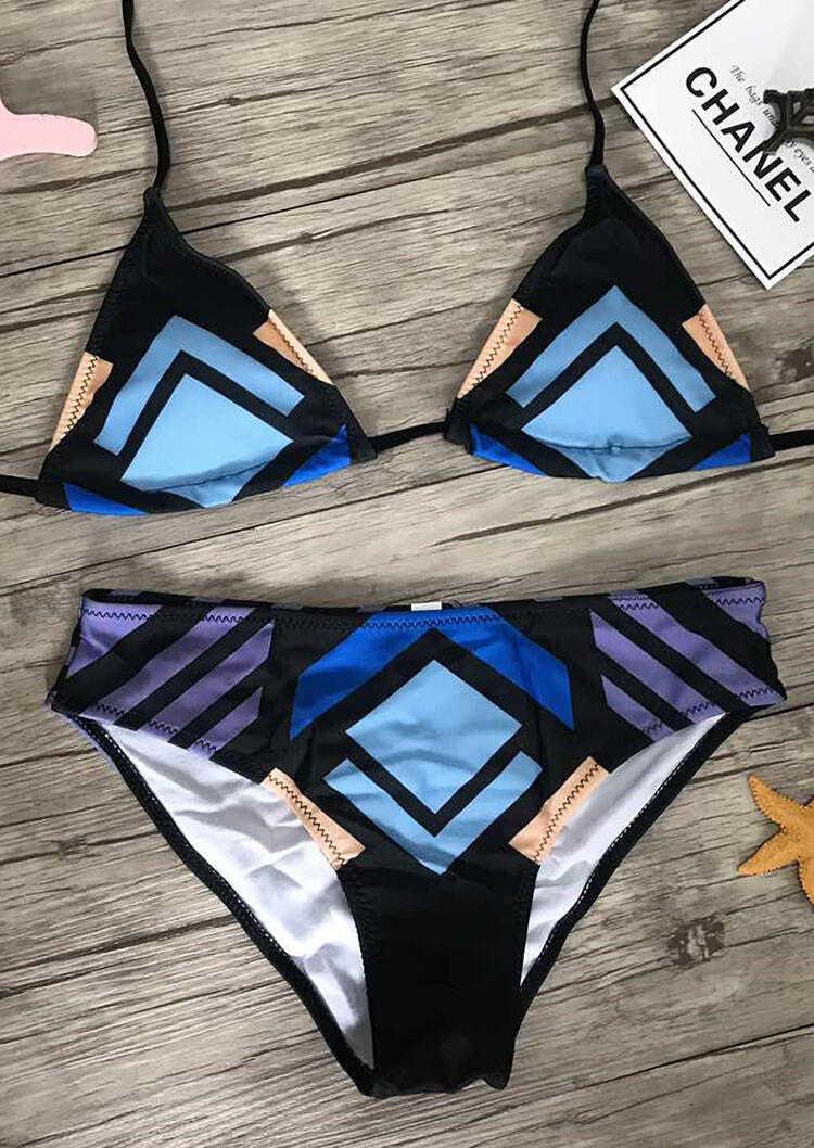 

Geometric Printed Sexy Bikini Set, Multicolor, 441102