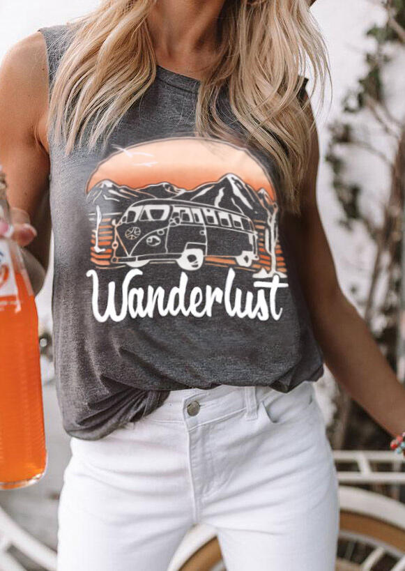 

Wanderlust O-Neck Tank, Gray, 441254