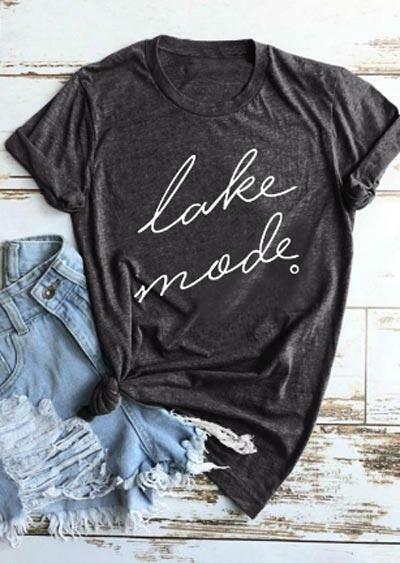 

Tees T-shirts Lake Mode Short Sleeve T-Shirt in Dark Grey. Size