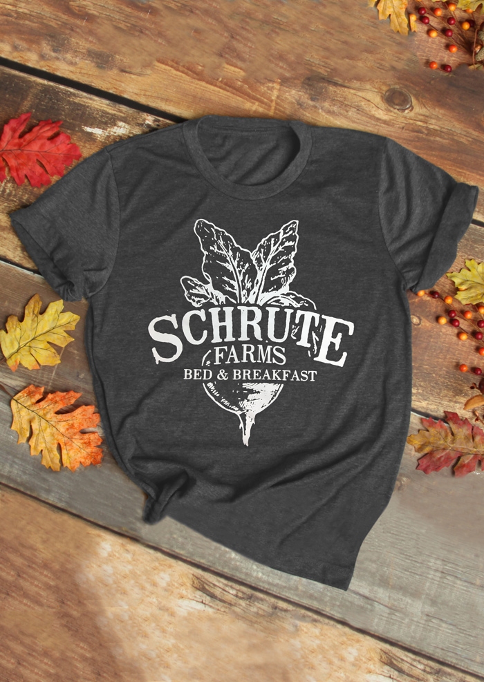 

Tees T-shirts Schrute Farms Bed & Breakfast T-Shirt Tee - Dark Grey in Dark Grey. Size