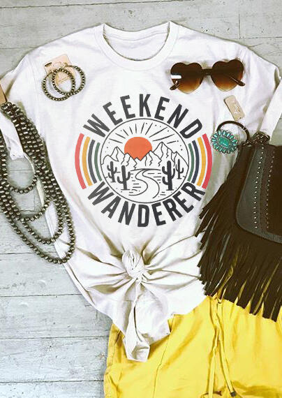 

Tees T-shirts Weekend Wanderer Cactus T-Shirt Tee in White. Size