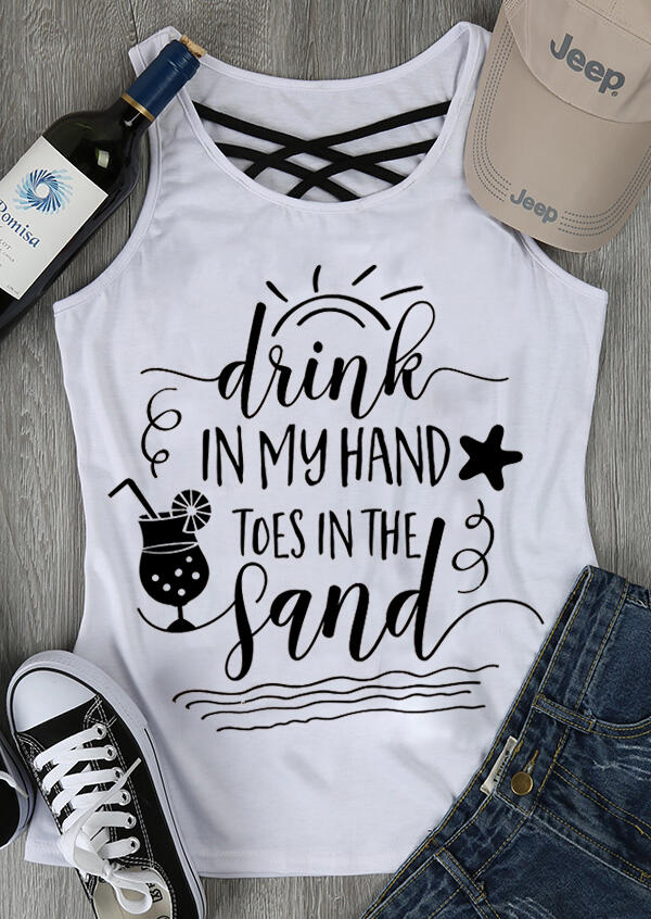 

Drink In My Hand Toes Tank - White, 443002