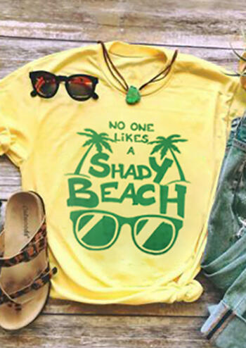 

Tees T-shirts No One Likes A Shady Beach T-Shirt Tee in Yellow. Size