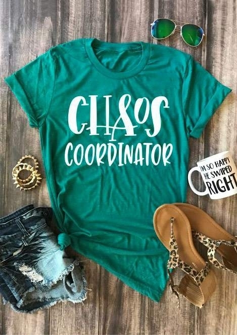 

T-shirts Tees Chaos Coordinator O-Neck T-Shirt Tee in Green. Size: ,L