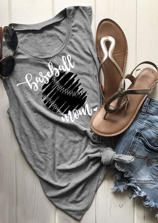 

Baseball Mom O-Neck Tank, Gray, 407282