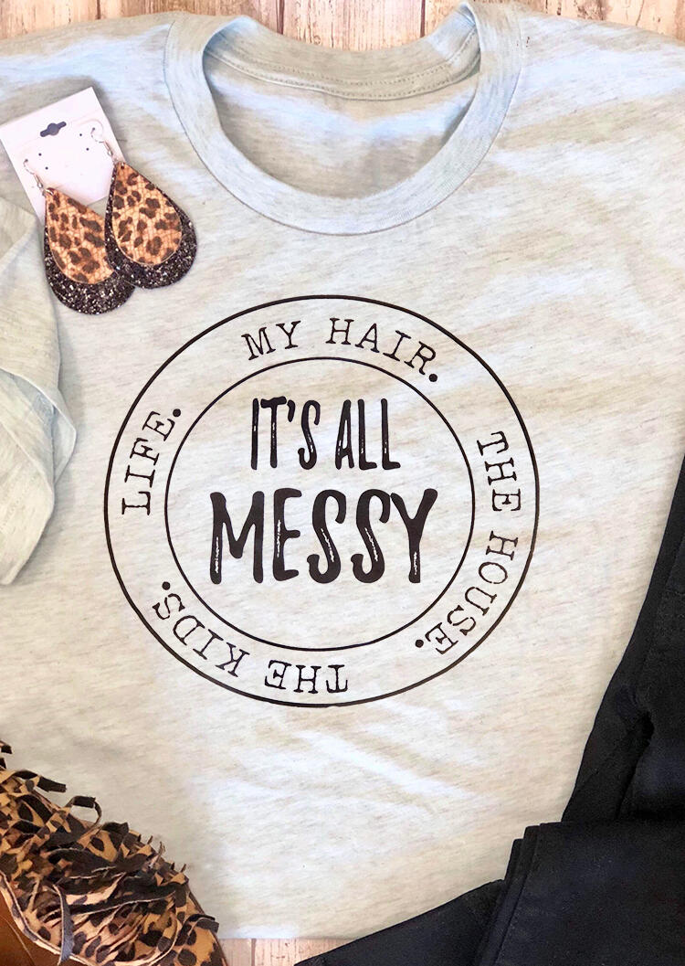 

Tees T-shirts It' All Messy T-Shirt Tee in Light Grey. Size