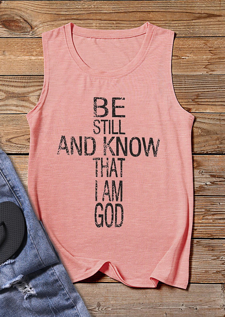 

I Am God Cross Tank, Pink, 442251