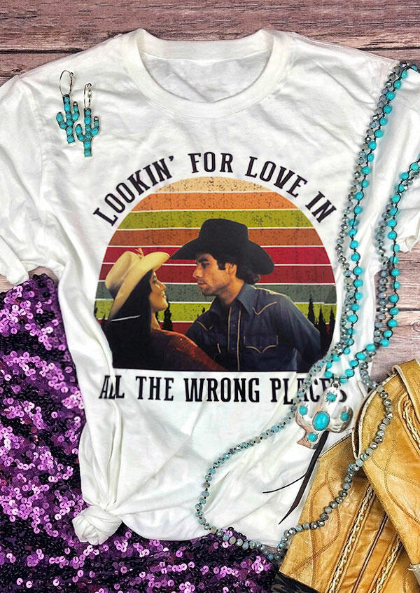 

Tees T-shirts Lookin For Love T-Shirt Tee in White. Size