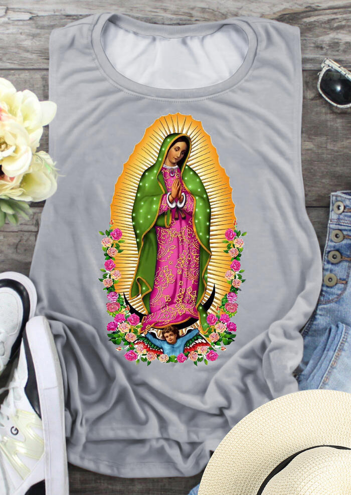 

Tank Tops Lady Of Guadalupe Tank in Gray. Size: S,,XL