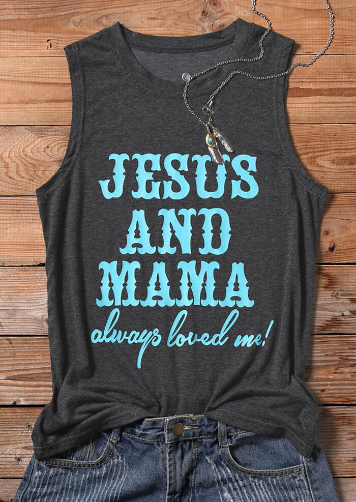 

Jesus And Mama Always Loved Me Tank, Dark grey, 442358