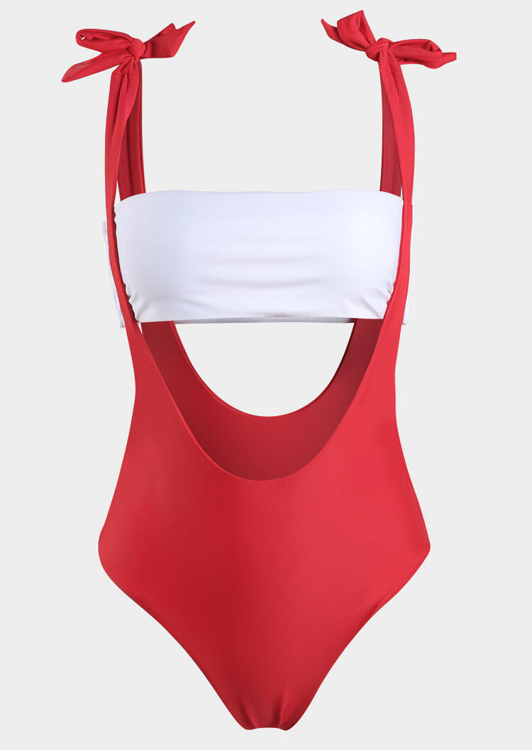 

Strapless Tie Sexy Bikini Set, 443200, Red