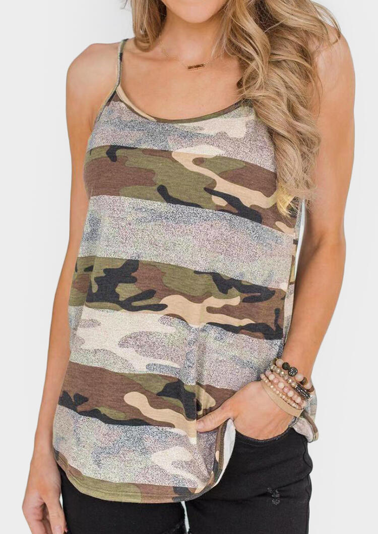 

Camouflage Printed Camisole without Necklace, 443276
