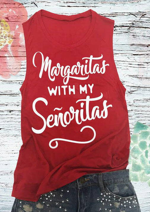 

Margaritas With My Senoritas Tank, 442267, Red