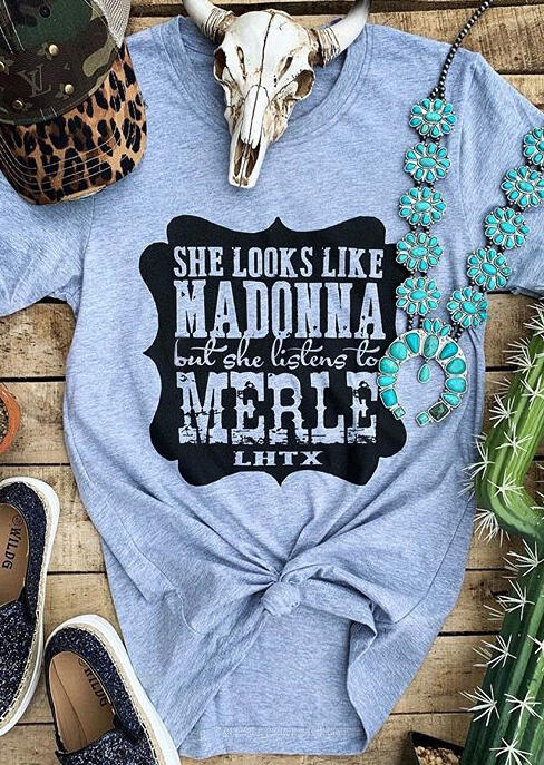 

She Looks Like Madonna T-Shirt Tee, Lightblue, 442347