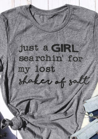 

Tees T-shirts Searchin' For Shaker Of Salt T-Shirt Tee in Gray. Size