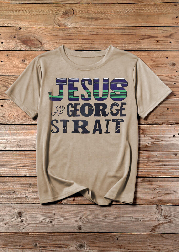 

Tees T-shirts Jesus And George Strait T-Shirt Tee in Khaki. Size