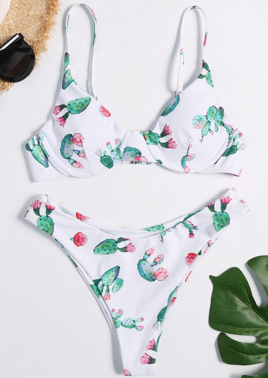 

Bikini Sets Cactus Triangle Bikini Set in White. Size