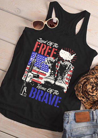 

Land Of The Free Home Of The Brave Tank Top - Black