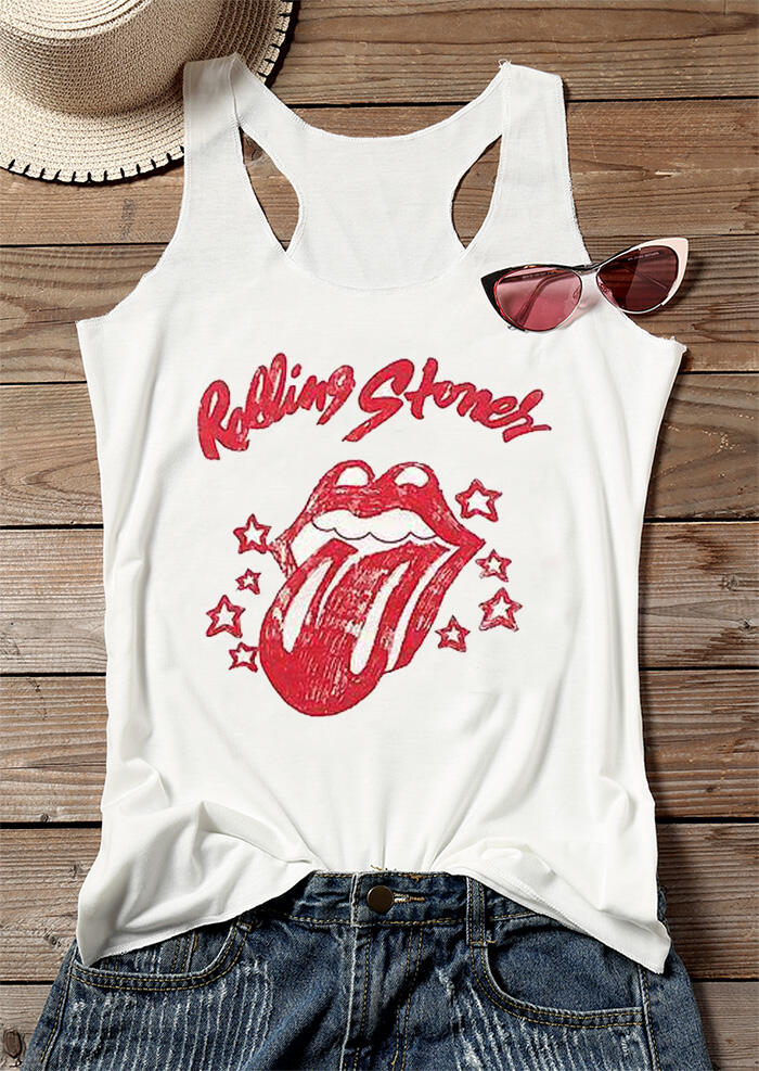 

Rolling Stones Lip Tank - White, 444359