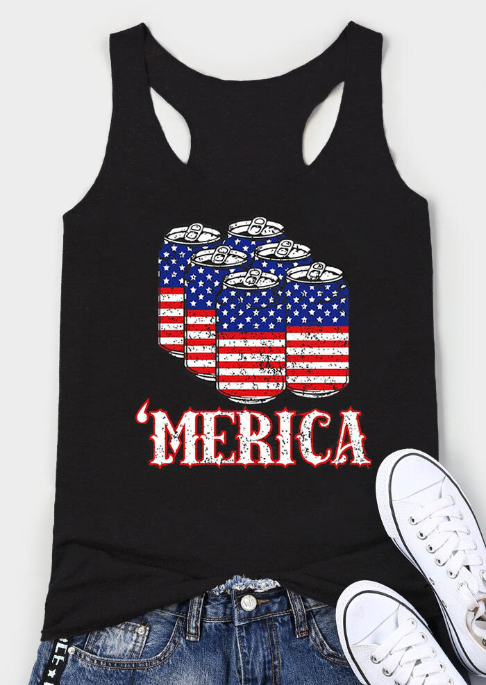 'Merica American Flag Tank - Black thumbnail