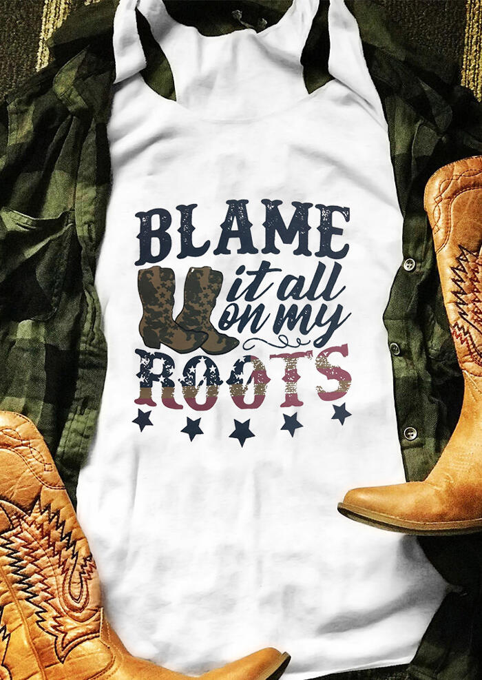 

Tank Tops Blame It All On My Roots Tank - Beige. Size