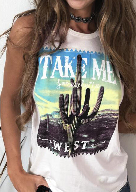 

Tank Tops Take Me Somewhere West Tank without Necklace in White. Size