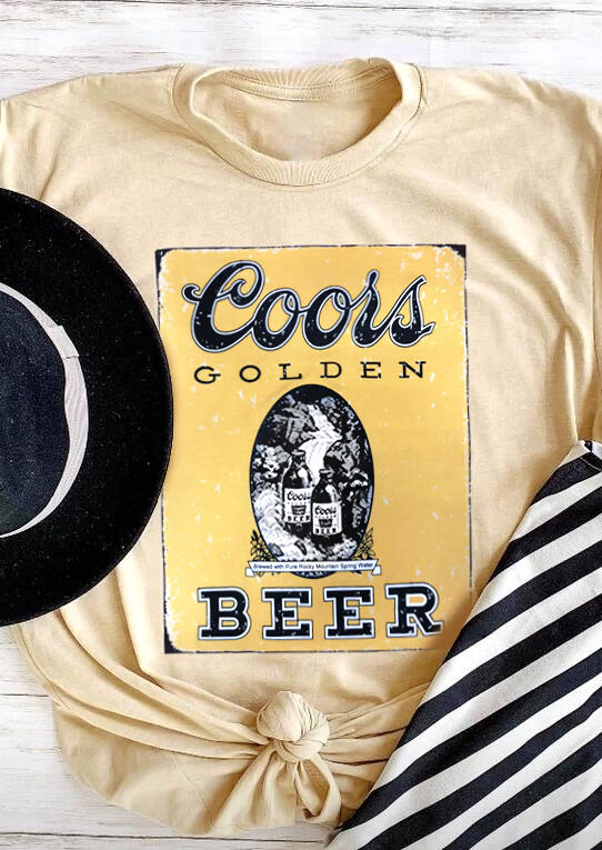 

Coors Beer O-Neck T-Shirt Tee -Apricot, 443302