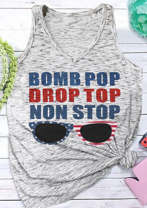 

Tank Tops Bomb Pop Drop Top Non Stop Tank - Gray. Size: ,M