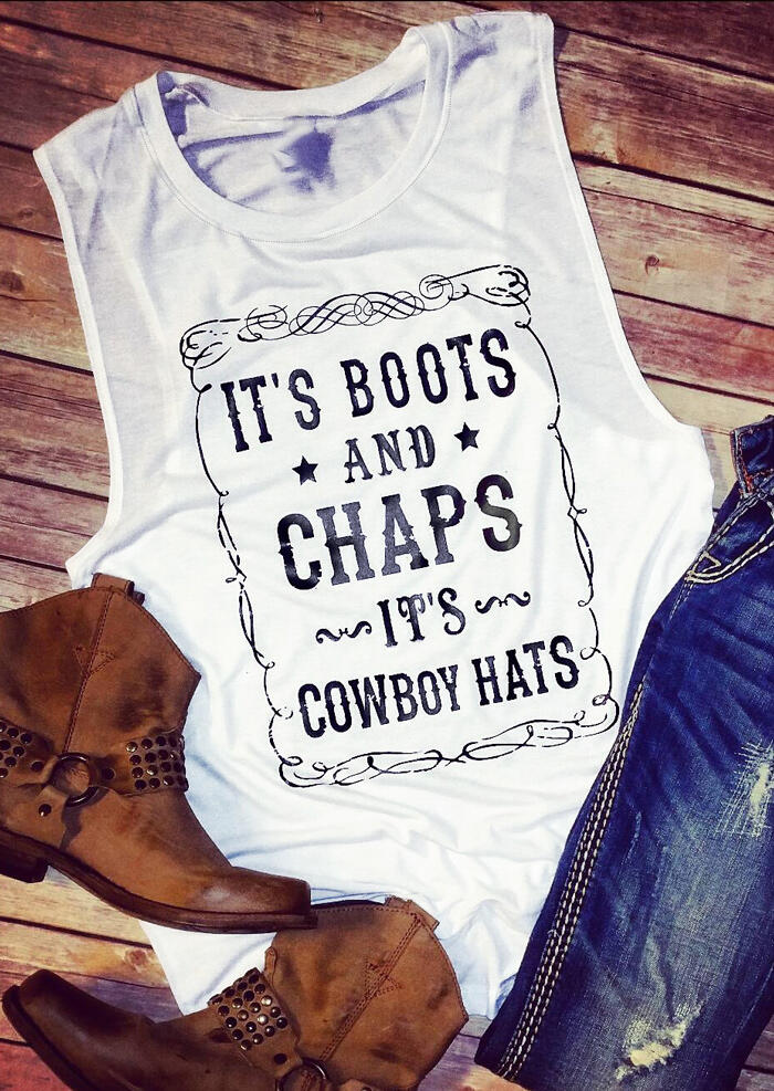 

Tank Tops Boots And Chaps O-Neck Tank - White. Size: S,M
